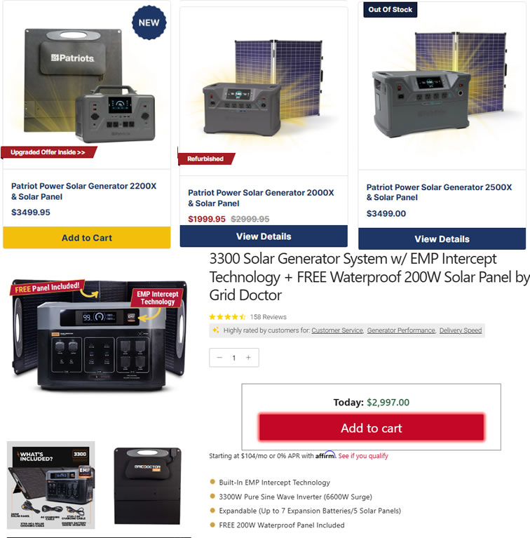 4Patriots Solar Generator Review: Patriot Power 2200X & 2500X vs Grid Doctor 3300